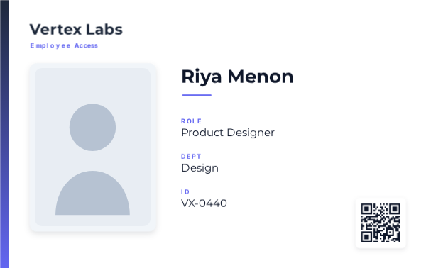 Access Card — Landscape, editable employee & staff badge template