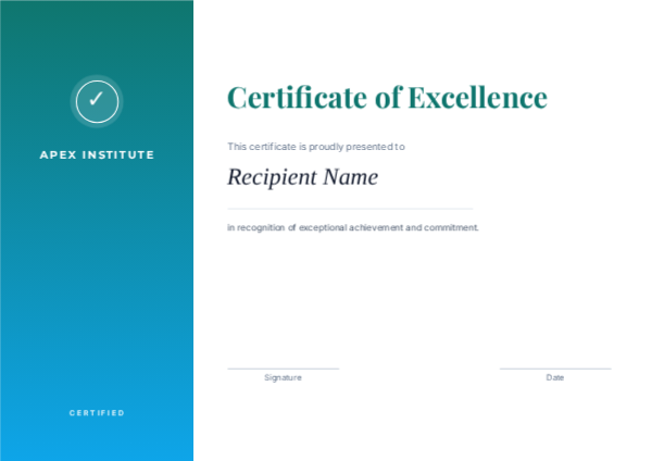 Certificate — Side Panel, editable certificate template