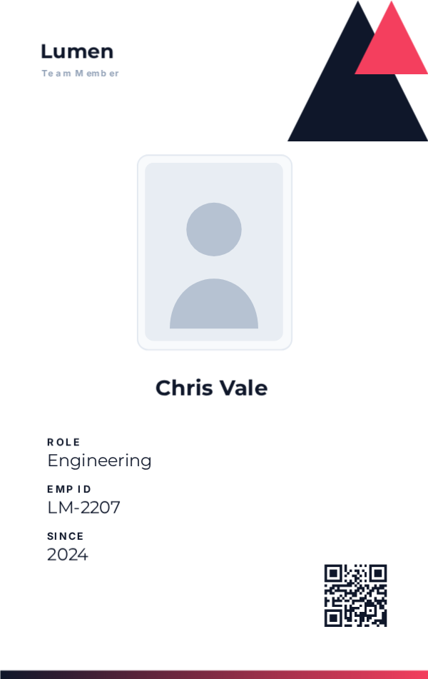 Employee ID — Minimal Geometric, editable employee & staff badge template