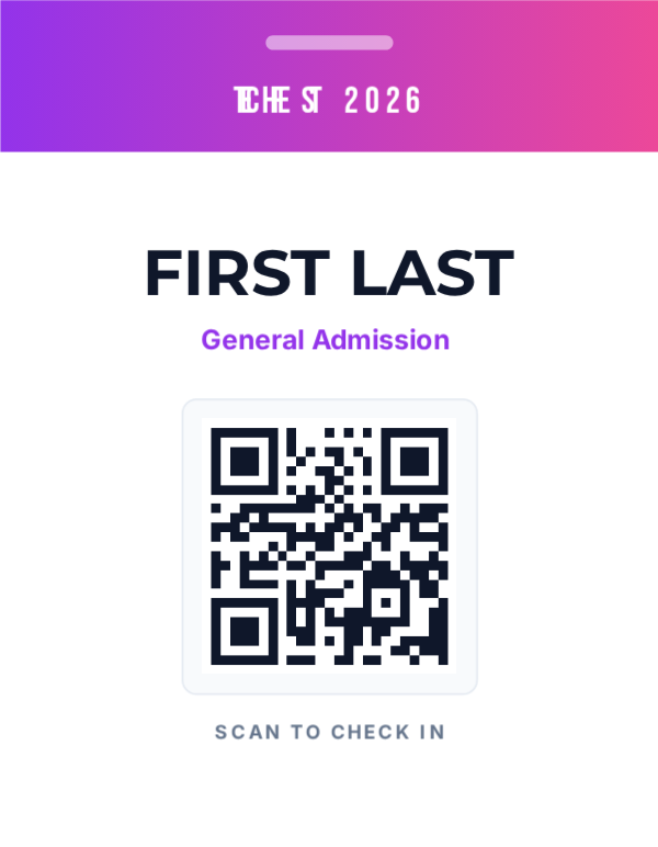 Event Badge — Check-in QR, editable event & conference badge template