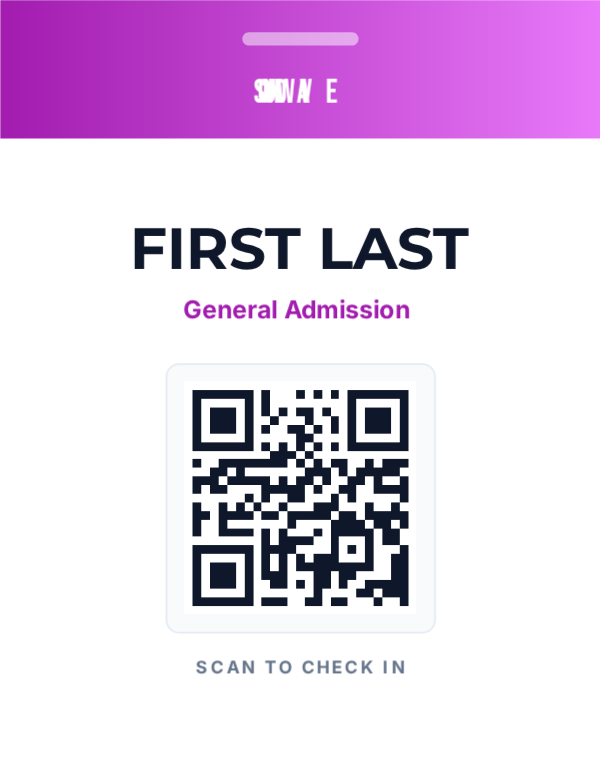 Festival Pass — Magenta, editable event & conference badge template