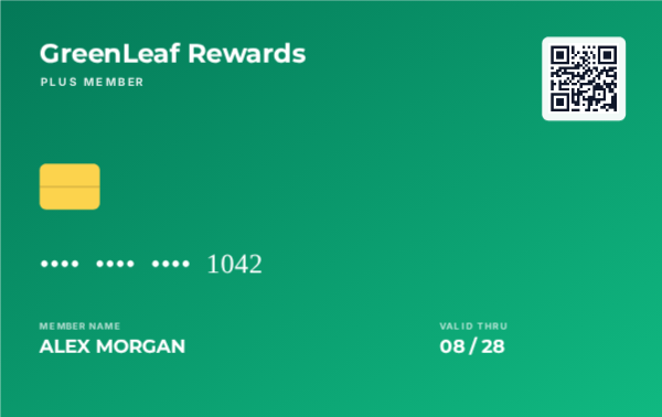 Loyalty Card — Emerald, editable membership & loyalty card template