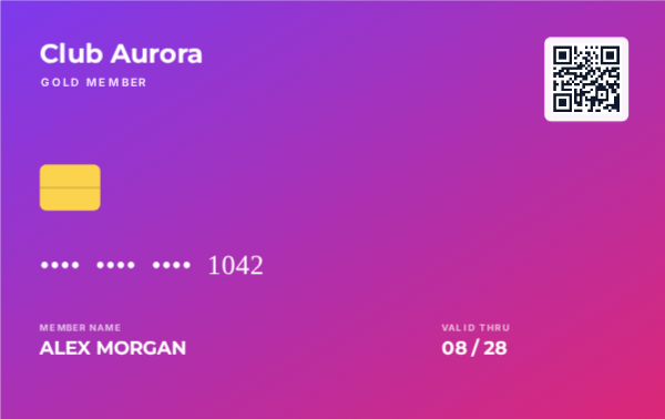 Membership Card — Gradient, editable membership & loyalty card template